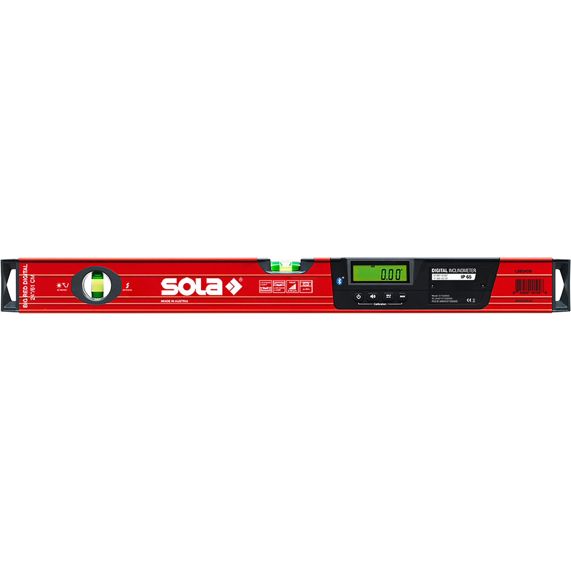 SOLA Box Beam Digital Level - 24in., High Accuracy, Adjustable Inclination Display, Bluetooth Compatible, Model# LSB24D